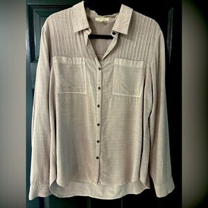 Maurices Shirt Women's Size L Button Up Long Sleeve Pockets Collared, mauve